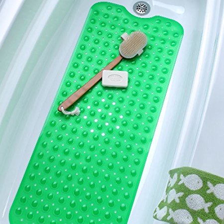 Extra Long Vinyl Bath Mat - Green