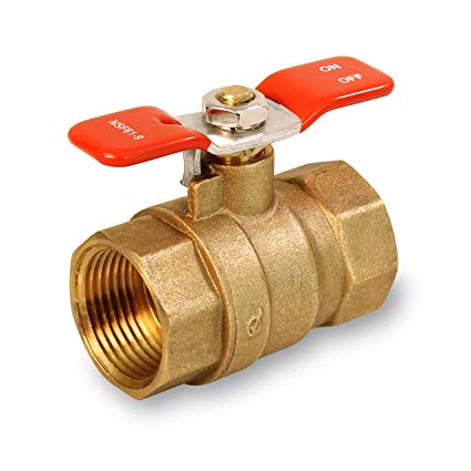Everflow Supplies 615T001-NL Lead Free Full Port IPS Threaded Ball Valve with Tee Handle, 1-Inch