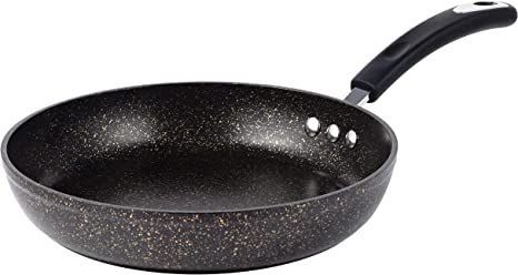 12" Stone Earth Frying Pan by Ozeri, with 100% APEO & PFOA-Free Stone-Derived Non-Stick Coating from Germany, Obsidian Gold