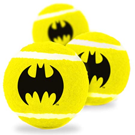 Buckle Down Dog Toy Tennis Balls Batman Bat Icon Yellow Black