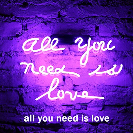 FUYALIN Neon Sign - ALL YOU NEED IS LOVE Home Decor Light bedroom Neon light sign for Wall lights Decor in Bedroom Store Bar Pub Nightclub