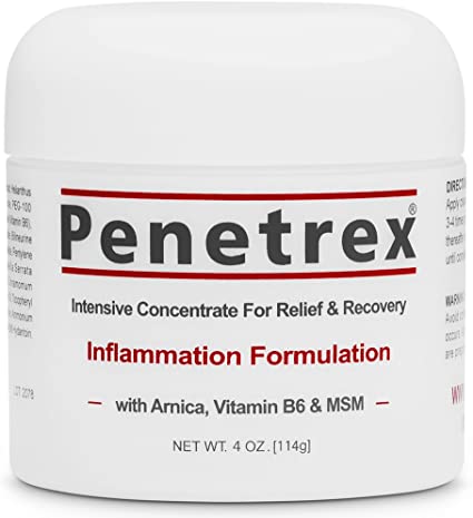 Penetrex Relief & Recovery Cream, 4 Oz. — Arnica, Vitamin B6 & MSM (DMSO2) — For Your Back, Neck, Knee, Hand, Shoulder, Foot, etc. Safe to use with Arthritis Gloves & Braces, Back Pain Massagers, etc.