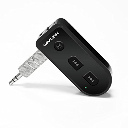 Wavlink Bluetooth Receiver Adapter & Hands-Free Car Kits, 3.5mm Output Mini Wireless Music Adapter for Car & Home Audio Syste Support IOS Siri Speaker Call 10 Hours Playback