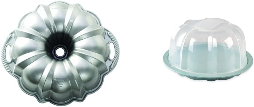 Nordic Ware Platinum Anniversary Bundt Pan and Cake Keeper Bundle