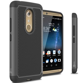 ZTE Axon 7 Case, CoverON® [HexaGuard Series] Slim Hybrid Hard Phone Cover Case for ZTE Axon 7 - Black