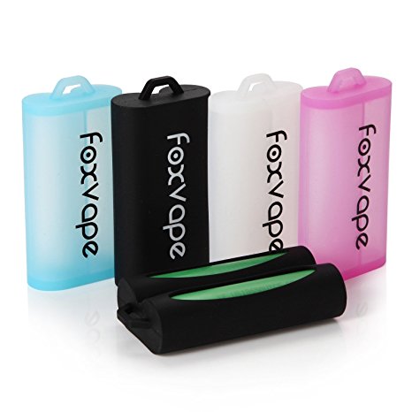 Foxvape Upgrade 18650 Battery Holder Silicone Case 2 Pcs -- Anti-Slip,Anti-Scratch,Drop Resistant, Eco Friendly Retail Packing, Soft Silicone Sleeve Cover for 18650 Batteries