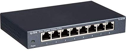 TP-Link 8 Port Gigabit Ethernet Network Switch | Ethernet Splitter | Sturdy Metal w/ Shielded Ports | Plug-and-Play | Traffic Optimization | Unmanaged (TL-SG108) (Renewed)