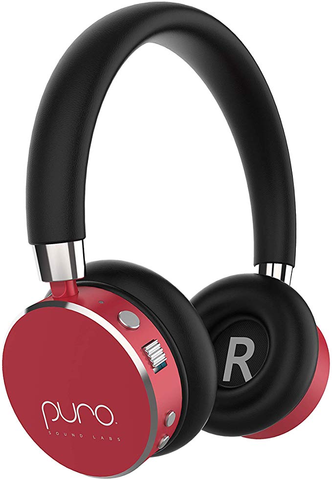 Puro Sound Labs BT2200 Volume Limited Kids’ Bluetooth Headphones – Safer Headphones for Kids – Lightweight & Durable – Studio-Grade Audio Quality & Noise Isolation –Carrying Case (Red)