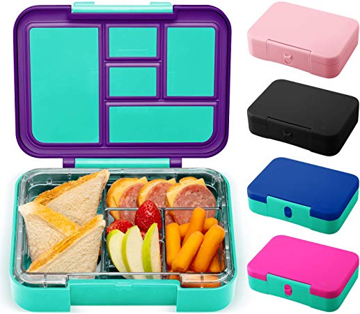 Simple Modern Porter Bento Lunch Box for Kids - Leakproof Divided Purple Container with 5 compartments for Toddlers, Adults, Men, and Women Color Blocked: Tropical Seas