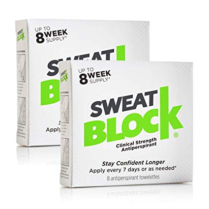 SweatBlock Clinical Strength Antiperspirant (2 Box Deal) - Reduce Sweat Up To 7 Days Per Use