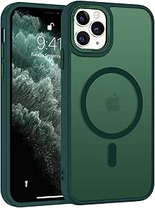 BENTOBEN for iPhone 11 Pro Max Phone Case, Phone Case iPhone 11 Pro Max Magnetic Case Compatible with MagSafe Translucent Matte Slim Shockproof Protective Case for iPhone 11 Pro Max 6.7’’ Deep Green