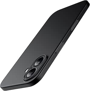 JETech Ultra Dünn (0,35mm Slim) Hülle für iPhone 16 6,1 Zoll, Vollständiger Kameraschutz, Leicht Matt Finish PP Hard Minimalistisch Hülle (Schwarz)