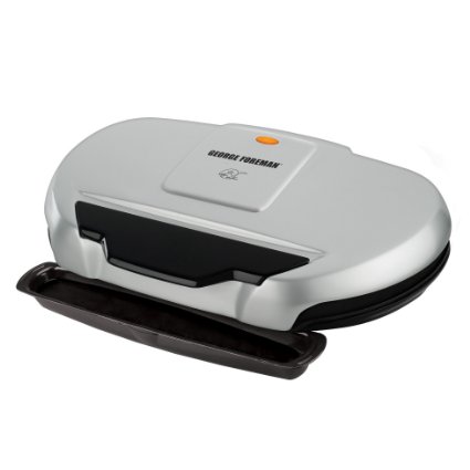 George Foreman GR144 144-Square-Inch Nonstick Family-Size Grill, Silver