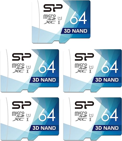 Silicon Power 64GB 5-Pack High Speed MicroSD Card with Adapter