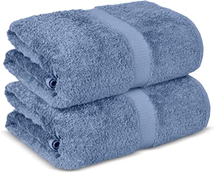 Chakir Turkish Linens Hotel & Spa Quality, Premium Cotton Turkish Towels (35''x70'' Jumbo Bath Towels - Wedgewood)