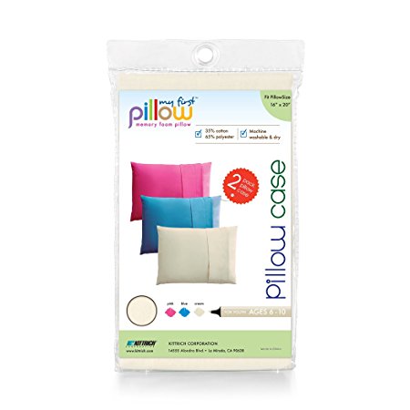 My First Pillow Set of Two Youth Pillow Cases, Cream