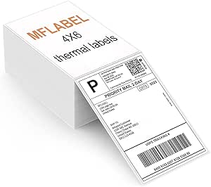 MFLABEL Thermal Direct Shipping Label 4x6 Thermal Labels 500 Labels per Stack,1 Stack - Commercial Grade