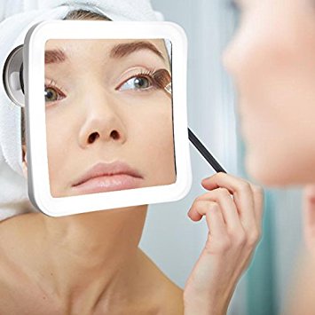 Secura 7X Magnifying Vanity Makeup Mirror with Natural Warm and White LED lighting and Locking Suction Cup