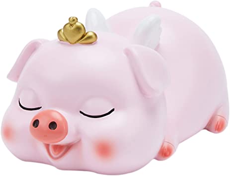 VANVENE Cute Piggy Bank for Girls, Pink Banks with Crown, Perfect Coin Bank Money Bank for Kids Girls Boys, for Children Birthday Gift Or As Home Decoration