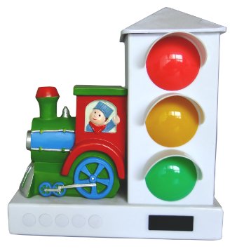 It's About Time Stoplight Sleep Enhancing Alarm Clock for Kids, Green/Red Train