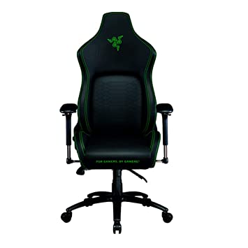 Razer Iskur X Ergonomic Gaming-Chair: Ergonomically Designed for Hardcore Gaming - Multi-Layered Synthetic Leather - High-Density Foam Cushions - 2D Armrests - Steel-Reinforced Body - Black/Green