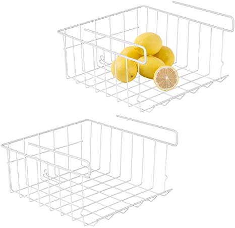 Sanlinkee Under Shelf Baskets, Household Under Shelf Hanging Basket for Organizing Kitchen Cabinets, Cabinet, Pantries - 2 Pack, 12.8" × 11.6" × 6.5"
