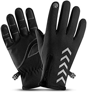 Rehomy Cycling Gloves, Winter Warm Waterproof and Windproof Touchscreen Gloves Full Finger Mittens for Men & Women