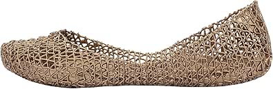 Melissa Campana Papel Flats for Women - Comfortable, Stylish & Flexible Slide-On Closed-Toe Jelly Flat Shoes with Hollow Interwoven Cut Out Design