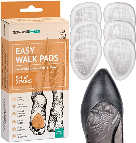 Ball of Foot Cushions for Women High Heel - 6 Pieces - Soft Gel Insole Metatarsal Pads Shoe Inserts - Mortons Neuroma Callus Metatarsal Foot Pain Relief Bunion Forefoot Cushioning