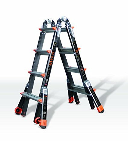 Dark Horse 300-Pound Duty Rating Fiberglass Multi-Use Ladder, 17-Feet