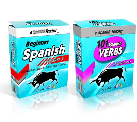 eSpanishTeacher's Beginner Spanish Language Course Software Lessons Version 3 with Bonus 101 Spanish Verbs