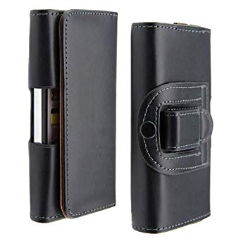 Black Case Fit for Smartphone iPhone Xs Max Universal Waist Belt Holster Pouch Clip Leather Cover fit for iPhone 6 6s Plus 7 8 Plus Huawei P9 Holster Phone Case 6.3'' x 3.23'' x 0.5''