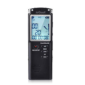 Digital Voice Recorder, ieGeek 16GB 1536Kbps dictaphone with usb, Mp3 Player Spy Recorder Voice Activated Recorder for Lectures/Meeting, Mini Rechargeable Audio Recorder