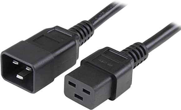 StarTech.com 3 ft Heavy Duty 14 AWG Computer Power Cord - C19 to C20 - 14 AWG Power Cable - IEC 320 C19 to IEC 320 C20 Extension Cord