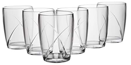 Break Resistant Clear"Northern Lights" Premium Tumbler Drinking Acrylic Glasses - Set of 6, 14 ounces