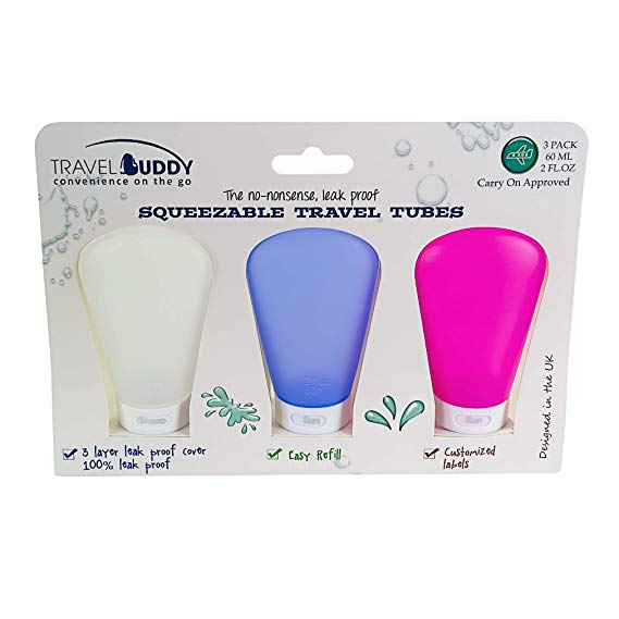 GoTrippin Travel Bottles for toiletries Leak Proof, Empty refillable Silicone containers, Small 60 ml kit (Pack of 3)