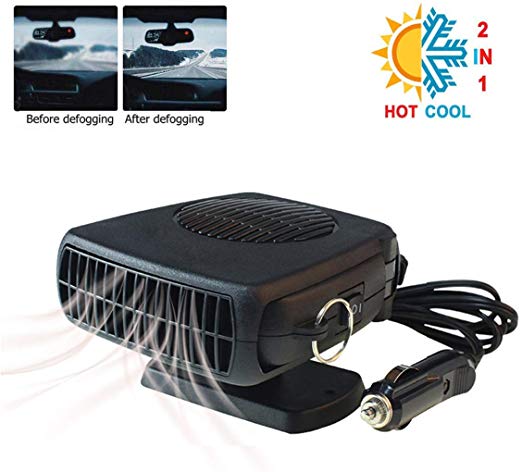 Car Heater Defroster 2019 Upgrade Portable Anti-Fog 200W 12V Plug in Cigarette Auto Heater Fan 2 in 1 Fast Heating/Cooling with Ergonomic Handle Windshield Defogger Demister De-Icer