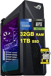 ASUS ROG Strix G16CHR Gaming Desktop Intel 20-core i7-14700F (Beats i9-12900F) 32GB RAM 1TB SSD Geforce RTX 4070 12GB DisplayPort Aura Sync Lighting Win11 w/ICP Accessory