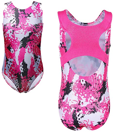 TFJH E Gymnastics Leotards for Girls Sparkle Athletic Clothes Activewear One-piece