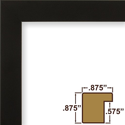 Craig Frames 140652 14 by 18-Inch Picture Frame, Solid Wood, Smooth Finish, .875-Inch Wide, Black