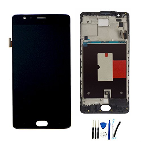 LCD Display Screen digitizer Touch panel Assembly For OnePlus 3T A3010 replacement black W/ Frame