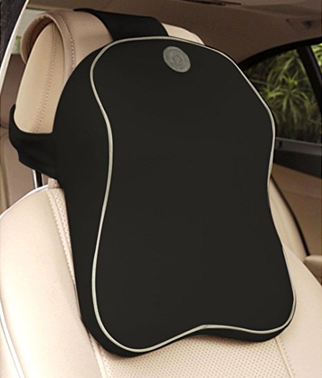 Car Headrest Anyshock Memory Foam Car Neck Pillow Travel Auto Head Neck Rest Cushion with Ergonomically for Adjust Sitting Position Relief Pain of Back/Spine/Coccyx in Travel/Office/Home/Car(Black)