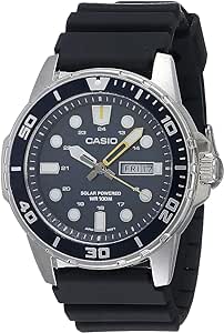 Casio Men's Stainless Steel Quartz Resin Strap, Black, 22 Casual Watch (Model: MTP-S110-2AVCF)