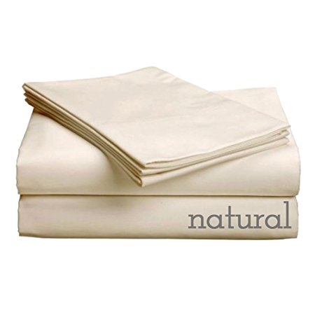 GotchaThe Pure Collection American Leather Comfort Sleeper Organic Cotton Sateen Sheet Set Queen Plus Natural