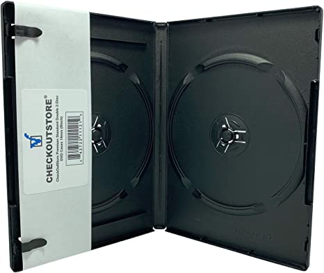 CheckOutStore (6) Premium Standard Double 2-Disc DVD Cases 14mm (Black)