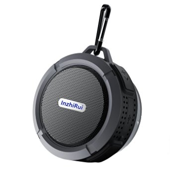 InzhiRui Waterproof Sport Speaker, Portable Wireless Speaker, Bluetooth Speakers Built-in Mic 500 mAH Rechargeable Battery 6 Playing Hours (Black&Gray)