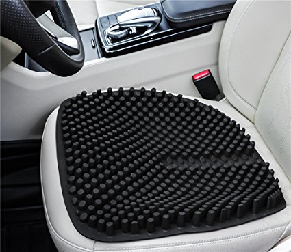Hylaea Gel Car Seat Cushion Pad for Truck Office Chair Auto Driver Non-slip Black 18 by 18 inch