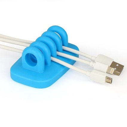 WOPOW® Cable Clip Holder Weighted Desktop Cord Management for Power Cords and Charging Accessory Cables (blue)