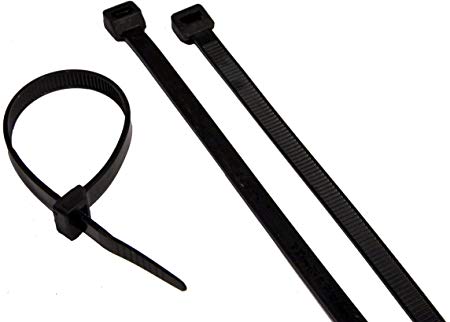 Morris Products Ultraviolet Black Nylon Cable Ties – 11-3/4 Inch Length –Heavy Duty, 40-Pound Tensile Strength – 3.35 Max Bundle Diameter - Cable Organization – UV Safe, UL Approved – Pack of 100