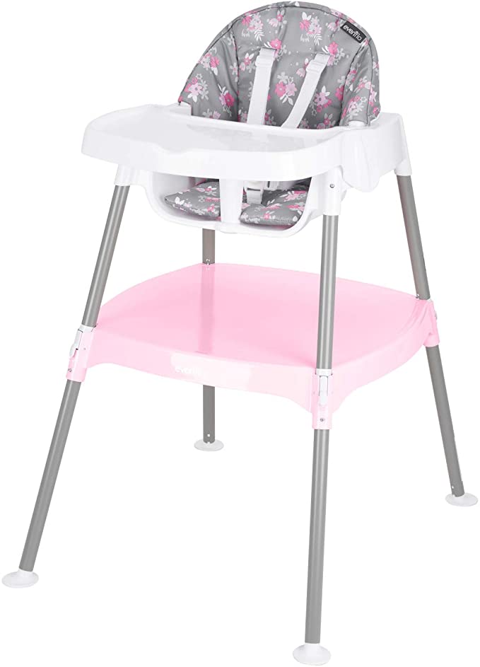 Evenflo 4-in-1 Eat & Grow Convertible High Chair, Poppy, Pack of 1